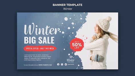 Winter Banner Design, Winter Banner, Cloth Banners, Banner Online, Banner Design Layout, Black Friday Banner, Picture Banner, Fashion Banner, Ecommerce Web Design