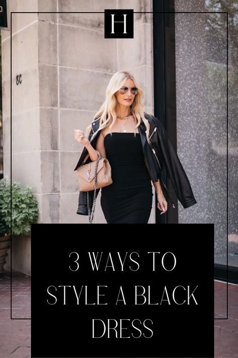 Every woman deserves to have a fabulous little black dress in her closet! I found the best dress of the season and it's budget friend. Head over to the blog to see 3 chic ways to wear this classic staple and get your daily dose of fashion inspo! Black Dress With Jacket, Strapless Black Dress Outfit, Black Strapless Dress Outfit, Strapless Dress Outfit, Dressy Black Dress, Jacket Over Dress, Black Dress Accessories, Black Dress Jacket, Midi Dress Outfit