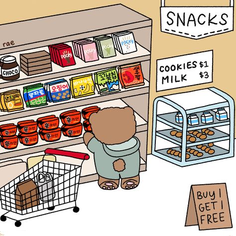 Cartoon Grocery Store, Grocery Shopping Drawing, Grocery Drawing, Convenience Store Drawing, Grocery Store Drawing, Supermarket Drawing, Shopping Drawing, House Moodboard, Pizza Cartoon