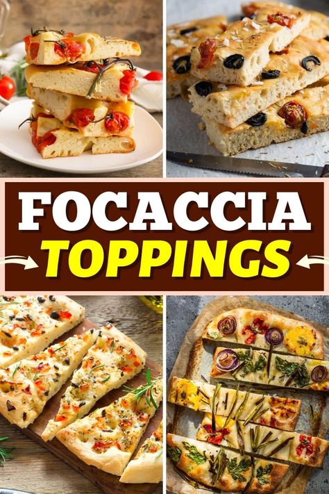 These focaccia toppings make the already light, airy, and scrumptious bread even more irresistible. From garlic to cheese, you really can't go wrong. Focaccia Toppings, Sourdough Focaccia, Bread Toppings, Focaccia Bread Recipe, Sourdough Bread Starter, Focaccia Recipe, Classic Pizza, Sourdough Starter Recipe, Focaccia Bread