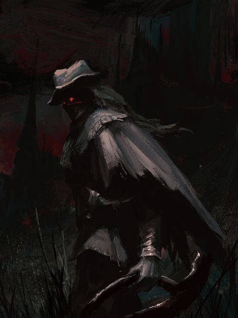 ArtStation - The old hunter, Zhuoxin Ye Old Hunter, Cowboy Posters, Bloodborne Art, Demon Souls, 8bit Art, 다크 판타지, Vampire Hunter, Bloodborne, Gothic Horror