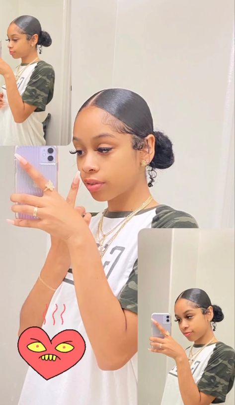 Nice Ponytail Hairstyles For Black Women, Slicked Back Ponytail, Cute Natural Hairstyles, Edges Hair, Curly Hair Styles Easy, Dyed Natural Hair, Dyed Hair Inspiration, Work Hairstyles, Natural Curls Hairstyles