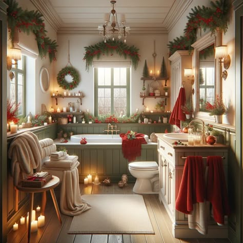 Christmas Bathrooms, Cabin Floorplan, Homestead Homes, Cabin Rooms, Pink Bathroom Ideas, Build A Picnic Table, Winter Bathroom, Christmas Kitchen Ideas, Farm Bathroom