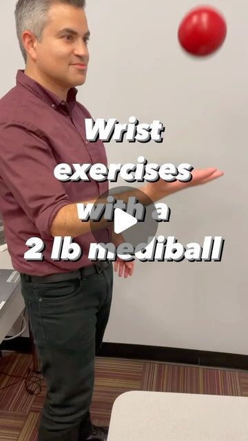 Eli Yovits OTR/L, CHT on Instagram: "✨Wrist exercises with the mediball✨

☄️This is a 2 lb mediball. All exercises can be graded down by using a regular ball with no extra weight, or graded up by increasing the weight in the balance.

1️⃣Weight bearing onto the ball on a table with circles in both directions. You can get weight bearing benefits and some wrist extension

2️⃣Grade up by doing the same exercise on the wall. You need increased shoulder and wrist stability for this

3️⃣At the end of the last exercise, lock your shoulder and elbow and slowly roll your fingers down the ball until you have composite extension stretch. Now you have weight bearing, stabilization, and wrist extension stretch all in one!

#handtherapy #handrehab #occupationaltherapy #physicaltherapy #physiotherapy #fi Wrist Stability Exercises, Pronation Exercises, Balance Ball Exercises, Geriatric Occupational Therapy, Therapy Interventions, Stability Exercises, Wrist Exercises, Therapy Techniques, Weight Bearing Exercises