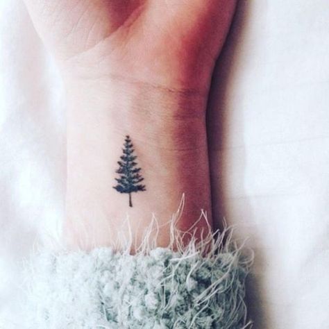 Tiny Tree Tattoo, Evergreen Tree Tattoo, Winter Tattoo, Tattoos Pinterest, Tattoo Tree, Tattoo Nature, Libra Tattoo, Pine Tree Tattoo, Nature Tattoo