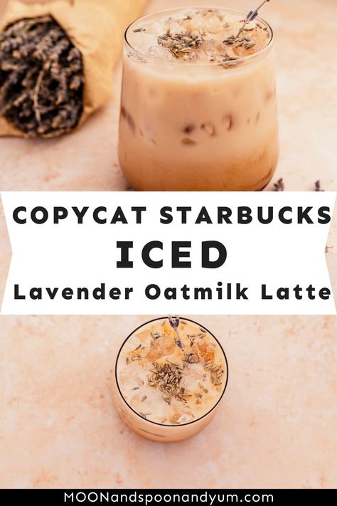 Create your own Starbucks Copycat Iced Lavender Oatmilk Latte at home with our simple, refreshing, and delicious recipe. Oatmilk Latte Recipe, Lavender Latte Recipe, Oatmilk Latte, Lavender Drink, Mocha Drink, Homemade Latte, Best Starbucks Drinks, Starbucks Mocha, Lavender Latte