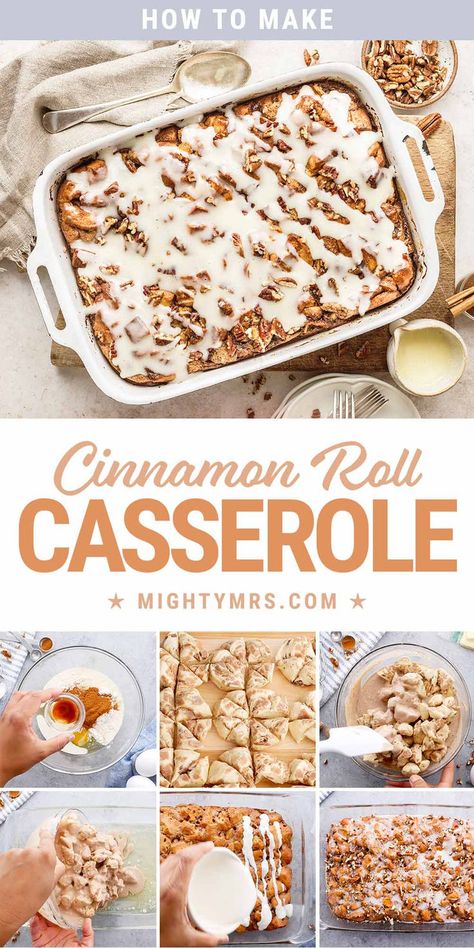 How to Make Cinnamon Roll Casserole Christmas Breakfast Casserole With Biscuits, Breakfast Casserole For Thanksgiving, Christmas Family Breakfast Ideas, Sweet Brunch Casserole Recipes, Christmas Breakfast Casserole Sweet, Christmas Morning Breakfast Sweet, Crockpot Breakfast Recipes Overnight Christmas Morning, Christmas Breakfast Cinnamon Rolls, Christmas Morning Food Ideas