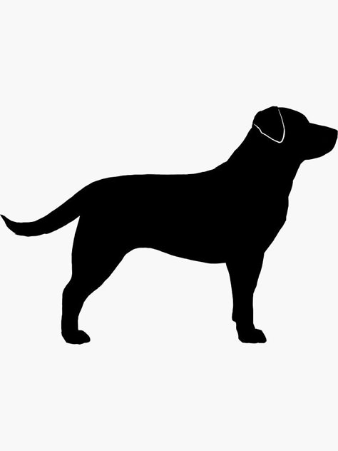 "Black Labrador Retriever Silhouette(s)" Sticker by ShortCoffee | Redbubble Black Lab Silhouette, Black Labrador Art, Black Dog Drawing, Labrador Outline, Lab Silhouette, Labrador Silhouette, Husky Corgi, Adobe Illustrator Art, Labrador Black