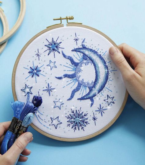 Constellation Embroidery, Embroider Ideas, Embroidery Online, Bird's Eye View, Bead Embroidery Patterns, Embroidered Art, Pola Sulam, Star Embroidery, Animal Designs