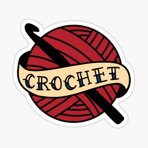 crochet and also crochet • Millions of unique designs by independent artists. Find your thing. Yarn Tattoo, Crochet Tattoo, Crochet Quote, Corporate Logo Design, Handmade Logo, Ninja Girl, Crochet Humor, Crochet Business, Tattoo Sticker