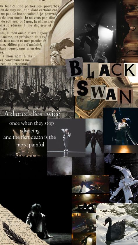 Jimin Black Swan Wallpaper, Black Swan Bts Aesthetic, Bts Black Swan Aesthetic, Black Swan Aesthetic Wallpaper, Bts Music Aesthetic, Bts Black Swan Wallpaper, Black Swan Bts Wallpaper, Bts Dark Wallpaper, Bts Collage Wallpaper