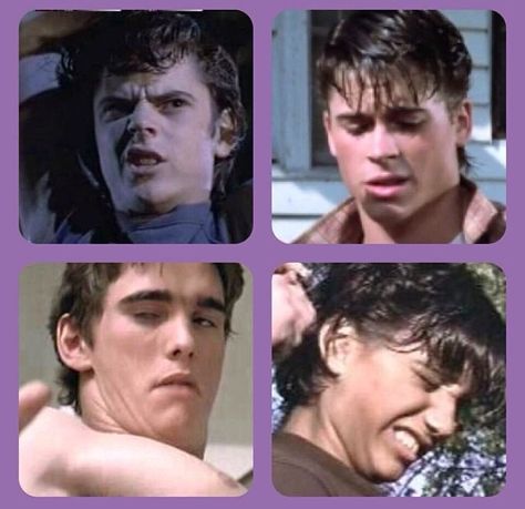 Those are the hottest faces I've ever seen XD The Outsiders Funny Faces, The Outsiders Laptop Wallpaper, The Outsiders Preferences, Greasers And Socs, The Outsiders Quotes, The Outsiders Ponyboy, Weird Face, The Outsiders Imagines, The Outsiders Cast