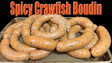 How I Make Crawfish Boudin | crayfish | This video shows you how I make Crawfish Boudin. The recipe is below: Crawfish Boudin Ingredients 1.5 tbsp of cooking oil or butter 4 pounds of... | By Smoky Ribs BBQ How To Make Boudin, Boudin Tomato Soup Recipe, Crawfish Boudin Recipe, Boudin Recipes, Homemade Boudin, Diy Sausage, Crawfish Boudin, Boudin Recipe, Boudain Recipes