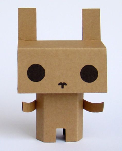 Félix the cardboard bunny by fragilefreaks on Etsy, $6.70 Cardboard Bunny, Paper Robot, Cardboard Toys, Cardboard Sculpture, Paper Toy, Cardboard Art, Kids Ideas, Cardboard Furniture, Bunny Toys