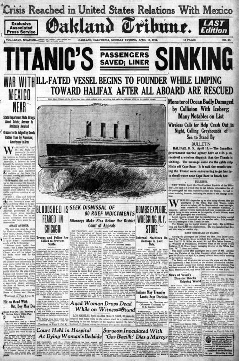 Titanic Newspaper, Titanic Photos, Titanic History, Newspaper Front Pages, Bloxburg Decals Codes, Newspaper Headlines, Historical Newspaper, Vintage Newspaper, Bloxburg Decals