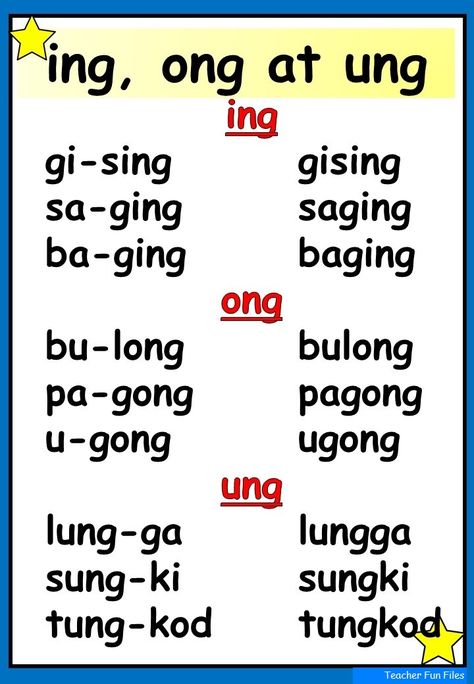 Basic Sight Words Grade 1 Tagalog, Abakada Printables, Abakada Tagalog Chart, Abakada Tagalog Chart Printable, Reading Practice Worksheets, 1st Grade Reading Worksheets, Remedial Reading, Filipino Words, Basic Sight Words