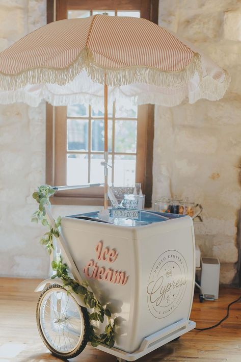 Ice Cream Carts Ideas, Ice Cream Cart Photoshoot, Ice Cream Cart Aesthetic, Diy Gelato Cart, I’ve Cream Cart, Ice Cream Push Cart, Ice Cream Cart Business, Mobile Ice Cream Cart, Wedding Ice Cream Cart