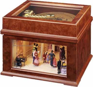 You pick from one of the round sheets of music, place it in the top, plug it in, and watch them dance to the music Antique Music Box, Music Box Ballerina, Wooden Music Box, Music Box Vintage, Musical Box, Music Jewelry, Pretty Box, Diy Box, Music Box