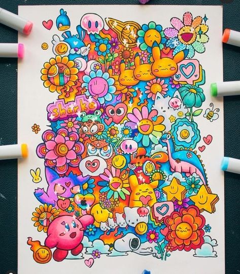 Doodle Art Colorful, Doodle Art Designs Colourful, Doodle Colorful, Full Page Doodle Art, Colourful Doodle Art, Doodle Art Full Page, Colorful Doodle Art, Full Page Doodle, Colourful Doodle Art Drawings