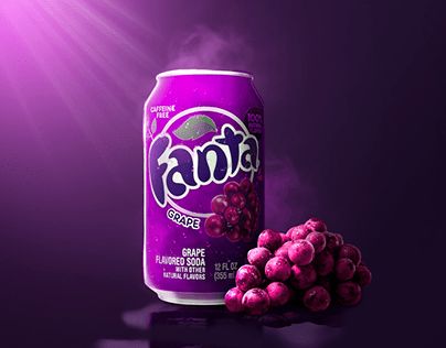 Grape Fanta, Soda Ads, Product Post, Advertising Graphic Design, Grape Soda, Fanta Can, Design 2023, Poster Ads, Adobe Photoshop Lightroom