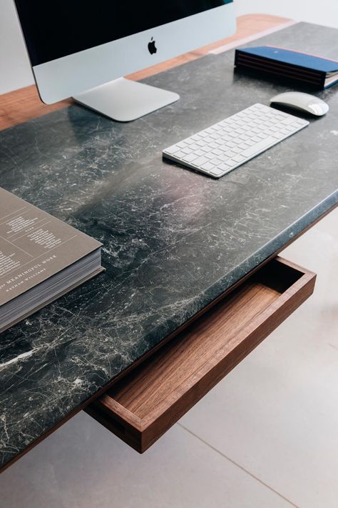 Minimal Office Desk, Marble Office Desk, Marble Top Desk, Man Cave Desk, Metal Office Desk, Marble Office, Executive Office Design, Desk Modern Design, Contemporary Office Desk