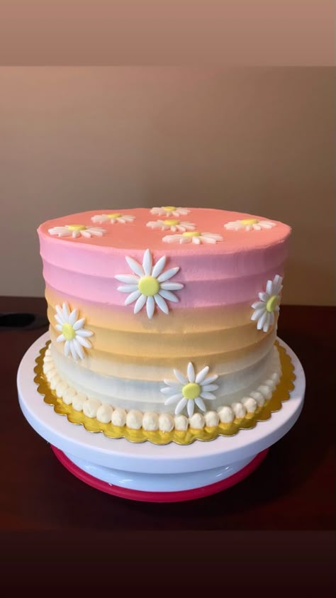 Retro Cake Ideas, Groovy One Cake, Flower Power Cake, Bubble Gum Party, Business Blessings, Sunflower Cake, Baby First Birthday Themes, Groovy Birthday, Daisy Cakes