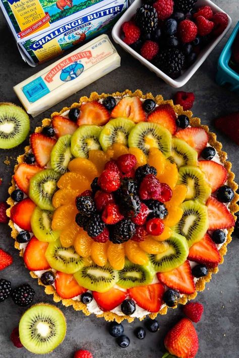 This No Bake Fruit Tart is sure to impress! It looks beautiful, it’s easy to make and it tastes delicious! Easy Fruit Tart Recipe, No Bake Fruit Tart, Fruit Tart Recipe Easy, Easy Fruit Tart, Fruit Tart Filling, No Bake Cheesecake Filling, Fruit Tart Recipe, Crazy For Crust, Fruit Tarts