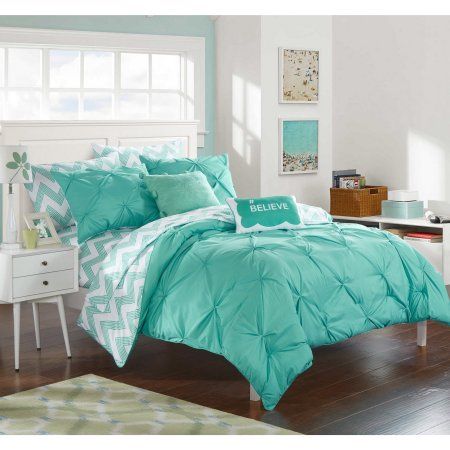 Blue Teen Girl Bedroom, Teal Comforter, Aqua Bedding, Teal Bedding, Full Comforter Sets, Chic Home Design, Teal Bedroom, Teen Girl Bedroom