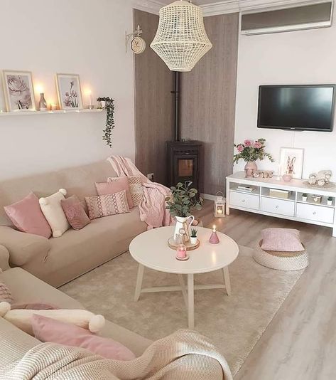 Wallpaper Living Room Accent Wall, Paint Living Room, Blush Living Room, Room Decor Design, Decorating Ideas Bedroom, Bedroom Ideas Master, Living Room Painting, Paint Bedroom, Living Room Decorations