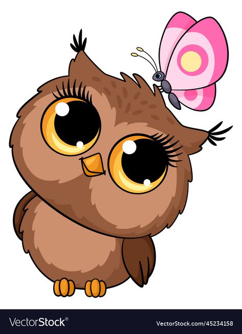 Owl Character, Cute Owl Cartoon, Cartoon Bird, Summer Drawings, Funny Clothes, Owl Head, Owl Stickers, Cartoon Butterfly, Owl Illustration