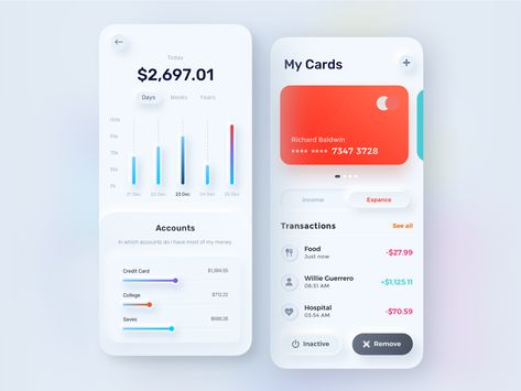 Finance mobile app -  Skeuomorphism UI Design by Jajang Irawan Neumorphism Ui, Ux Design Mobile, Ui Design Mobile, Trading App, Ux App Design, Android App Design, Ios App Design, Mobile Mockup, App Interface Design