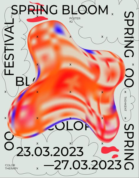 Colourful abstract design poster Graphic Design Festival, Spring Event Poster, Festival Artwork, Spring Typography, Lineup Poster, Dynamic Branding, Event Poster Layout, Spring Festival Poster, Event Graphics