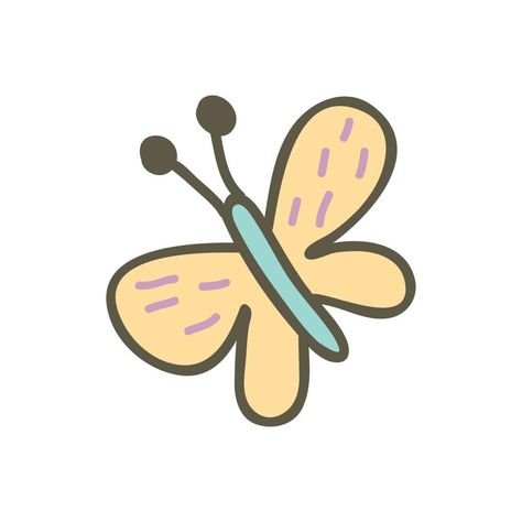 Cute butterflies vector Cute Doodles Butterfly, Simple Butterfly Doodle, Butterfly Art Simple, Butterfly Cute Drawing, Cute Butterfly Doodles, Butterfly Drawing Cartoon, Butterfly Illustration Simple, Butterfly Doodles Simple, Cute Butterfly Illustration