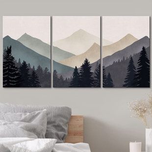 Forest Abstract, Minimalist Picture Frames, Mountain Forest, Abstract Nature, Nature Illustration, Nature Wall Art, Minimalist Wall Art, Framed Canvas Prints, Abstract Wall Art