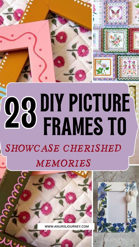 Unique Frame Ideas for Your Favorite Photos Hand Painted Picture Frames Ideas, Peeler Bead Frame, Wooden Picture Frame Painting Ideas, Picture Frame Decorating Ideas, Picture Frame Painting Ideas Diy, Diy Picture Frames Ideas, Crafts With Photos, Decorate Picture Frames, Diy Photo Wall Decor