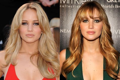 Celebs with and without bangs: Jennifer Lawrence Jennifer Lawrence Bangs, With And Without Bangs, Styling Bangs Tutorial, Celebrity Bangs, Jennifer Lawrence Hair, Growing Out Bangs, Bangs Tutorial, Dramatic Hair, Rashida Jones