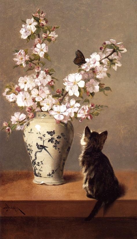 The Butterfly (John Henry Dolph) John Henry, Soyut Sanat Tabloları, Oil Painting Reproductions, Art Appreciation, Arte Animal, Ethereal Art, Painting Reproductions, Cat Painting, The Butterfly