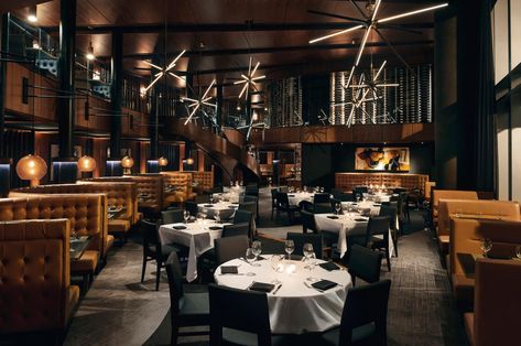 Modern Steakhouse Design, Southern Restaurant Design, Steakhouse Restaurant Interior, Fine Dining Restaurant Interior Design, Steakhouse Decor, Steakhouse Design Interiors, Steakhouse Restaurant Design, Steakhouse Interior, Del Friscos