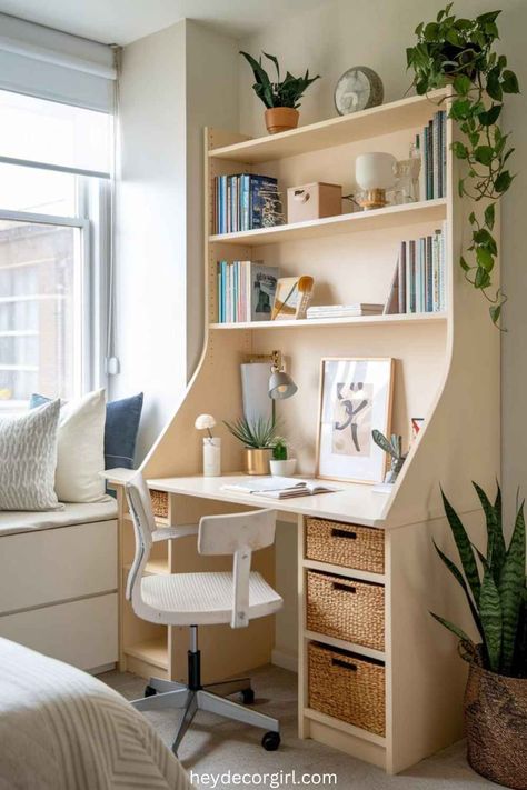 21+ Desk Ideas For Small Bedrooms - Hey Decor Girl [Latest Trending Decor Design Ideas] Desk For Small Bedroom, Small Bedrooms Ideas, Ideas For Small Bedrooms, Teen Desk, Fold Out Desk, Girl Desk, Small Bedrooms, Wall Mounted Desk, Floating Desk