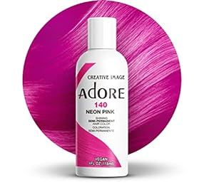 Adore Semi Permanent Hair Color - Vegan and Cruelty-Free Hair Dye - 4 Fl Oz - 140 Neon Pink (Pack of 1) Pink Hair Dye, Semi Permanent Hair Color, Semi Permanent, Permanent Hair Color, Free Hair, Bright Orange, Pink Hair, Cruelty Free, Neon Pink