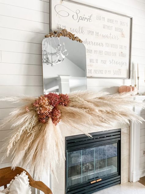 Fall Decor Pampas, Fall Pampas Arrangement, Pampas Grass Mantle Decor, Pampas Mantle Decor, Pompous Grass Fall Decor, Pampas Grass Mantle, Pampas Grass Fireplace Mantle Decor, Pompus Grass Fall Decor, Pampas Grass Fall Decor