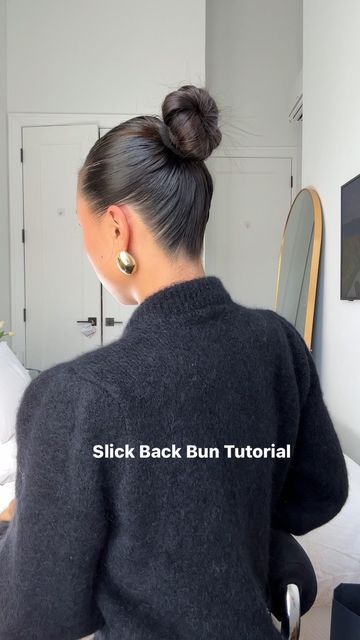 Hair Inspo Easy, Clean Girl Aesthetic Hair, Eco Gel, Bun Outfit, Slick Back Bun, Slicked Back Ponytail, Wispy Hair, Tutorial Hair, Clean Girl Aesthetic