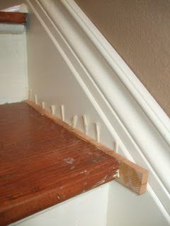 The Smiths: Patching gaps in stair treads Stairs Repair, Refinish Stairs, Redo Stairs, Stairs Trim, Basement Steps, Stair Renovation, Stairs Renovation, Stair Makeover, Diy Staircase