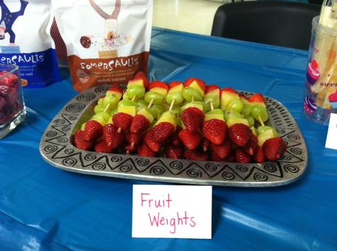 Gymnastic party food ideas: fruit weights Tropical Food Ideas, Tropical Bridal Shower Ideas, Gymnastics Theme Birthday, Food Decoration Ideas, Gymnastics Theme Party, Gymnastics Theme Birthday Party, Gymnastic Party, Grad Party Food, Gymnast Birthday Party