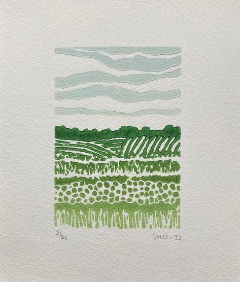 Small Linocut, Green Landscape, Abstract Original Lino Print, Tree Art Print, Block Print Wall Art, Minimalist Art, Art Gift, Horizon Print - Etsy Linocut Landscape, Block Print Wall Art, Block Print Wall, Small Linocut, Wanderlust Art, Yellow Art Print, Glicee Prints, Geometric Artwork, Wine Wall Art