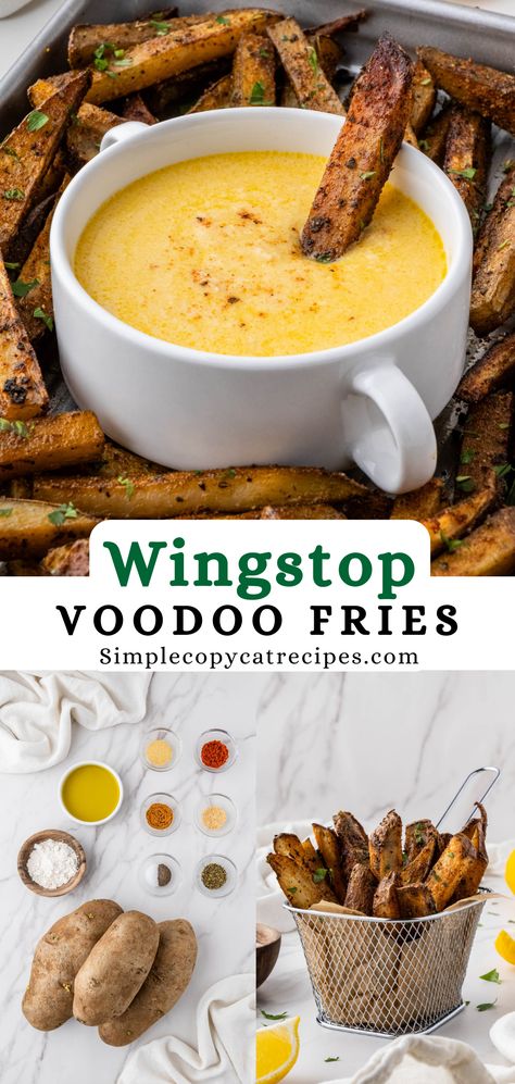 Wingstop Voodoo Fries recipe Voodoo Fries Recipe, Voodoo Fries, Cajun Fries Recipe, Creamy Cheese Sauce, Seasoned Fries, Crispy Fries, Creamy Ranch Dressing, Cheese Sauce Recipe, Fall Foods