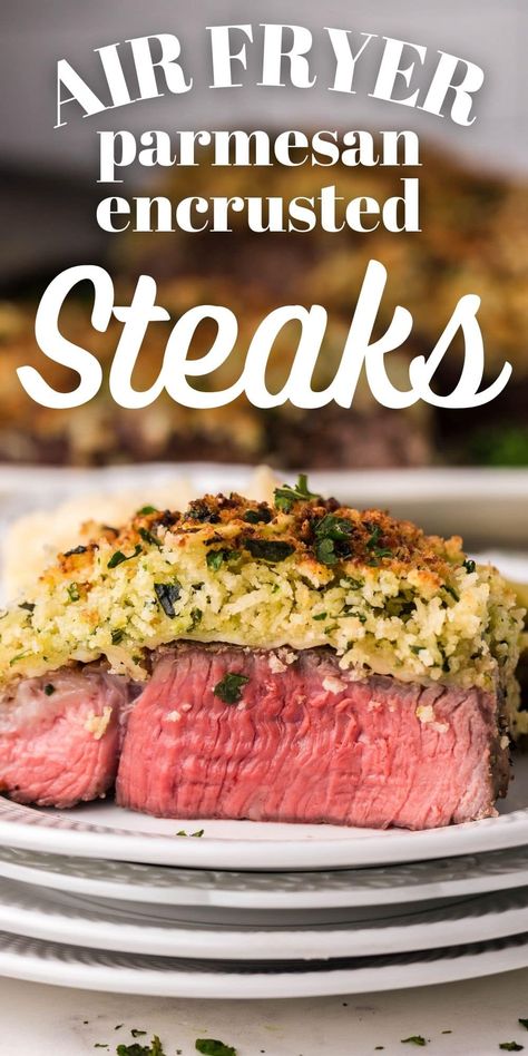 Air Fryer Longhorn Steakhouse Parmesan Crusted Steak - main dishes #maindishes Crusted Steak Recipe, Parmesan Crusted Steak, Crusted Steak, Recipes Steak, Steak In Oven, Longhorn Steakhouse, Air Fryer Steak, Garlic Parmesan Sauce, Ny Strip Steak