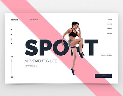 Sport Layout Design, Web Slider Design, Fitness Graphic Design, Sports Website Design, Fitness Website Design, Sports Design Layout, Web Sport, Blog Layout Design, Sports Design Ideas