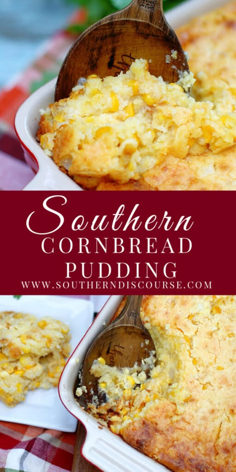 Cornbread Souffle Jiffy, Corn Pudding With Cream Cheese, Corn Pudding Muffins, Cornbread Souffle Recipe, Jiffy Corn Casserole Recipe, Easy Southern Recipes, Cornbread Pudding, Sheet Pan Supper, Buttery Cornbread