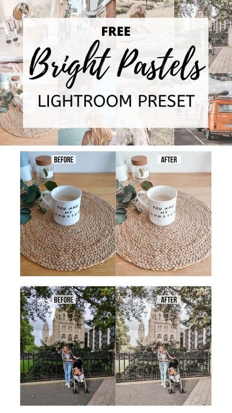 Free Lightroom Preset Bright Pastels Bright Lightroom Presets Tutorial, Bright Presets For Lightroom Free, Free Mobile Lightroom Presets, Presets For Lightroom Free Tutorial, Afterlight Presets, Bright Lightroom Presets Free, Bright Instagram Feed, Lightroom Bright Presets, Edit Photos In Lightroom